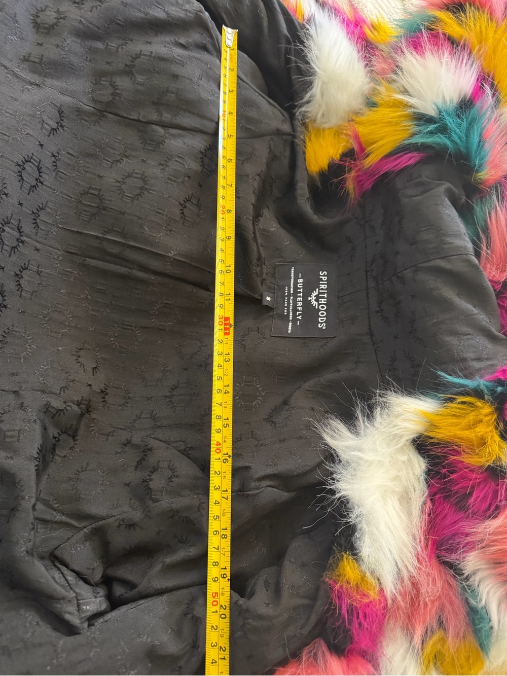 Multicolor Faux Fur Hooded Coat - Picture 9 of 9